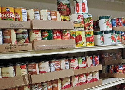 Canned goods at Whitney Food Bank