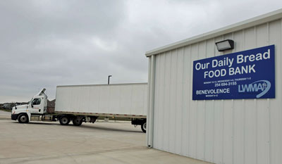 Truck delivery from Tarrant Area Food Bank